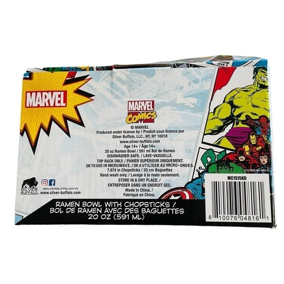 Marvel Comics Ceramic Ramen Bowl w/ Box Superhero Logo - Picture 8 of 9